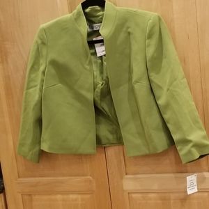 Kasper Open-Front Soft Blazer in Avocado Green NWT Size 2P Petite